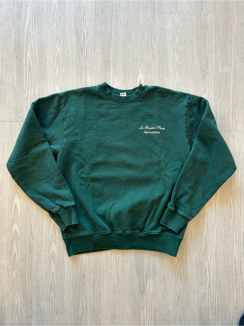 Sporty & Rich x Le Bristol Paris Crewneck Sweatshirt Forest Green